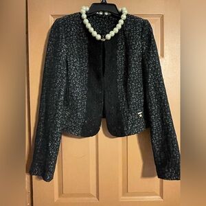 Black Patterned Women's Jacket